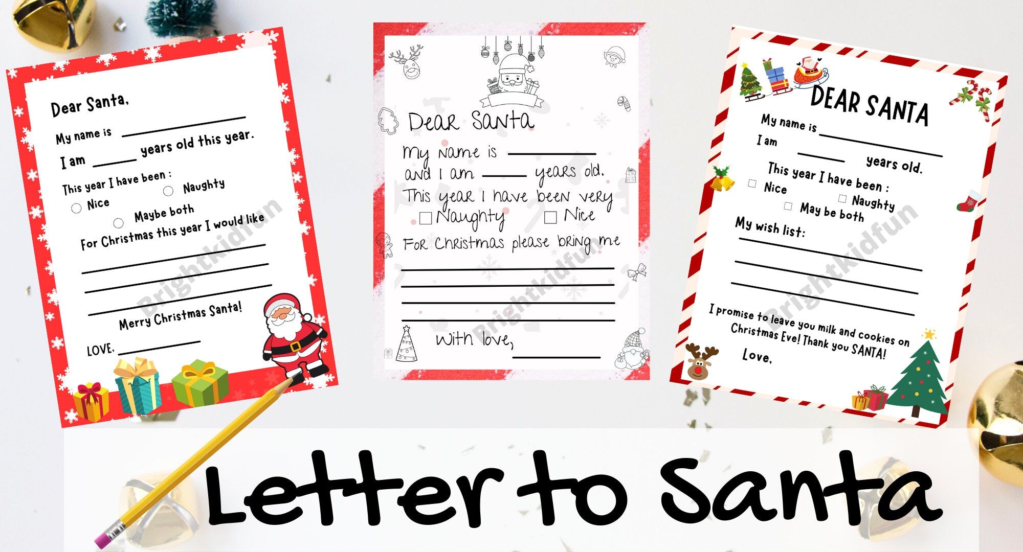 Letter to Santa Printable for the Kids~ INSTANT DOWNLOAD • PRINTABLE ~  Dear Santa Printable|