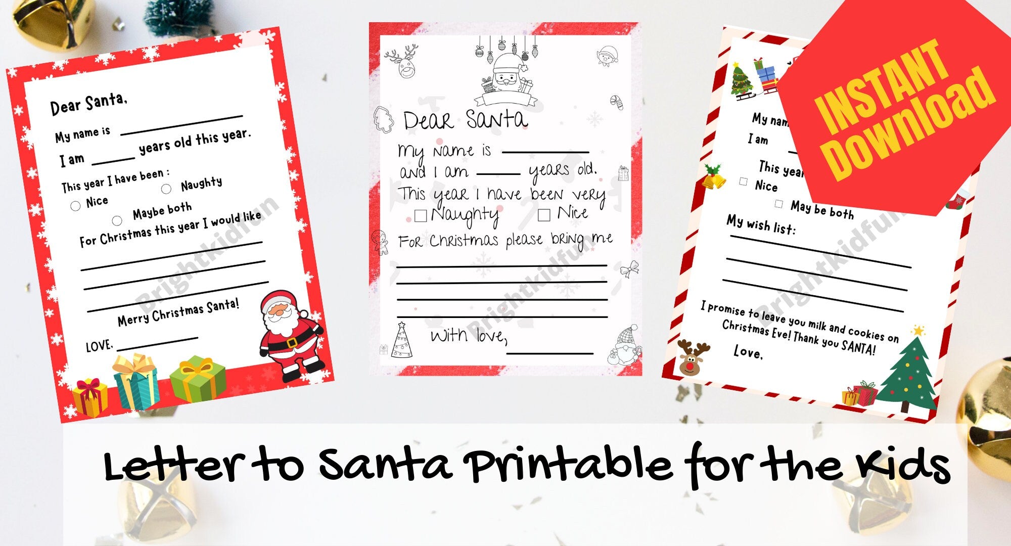 Letter to Santa Printable for the Kids~ INSTANT DOWNLOAD • PRINTABLE ~  Dear Santa Printable|