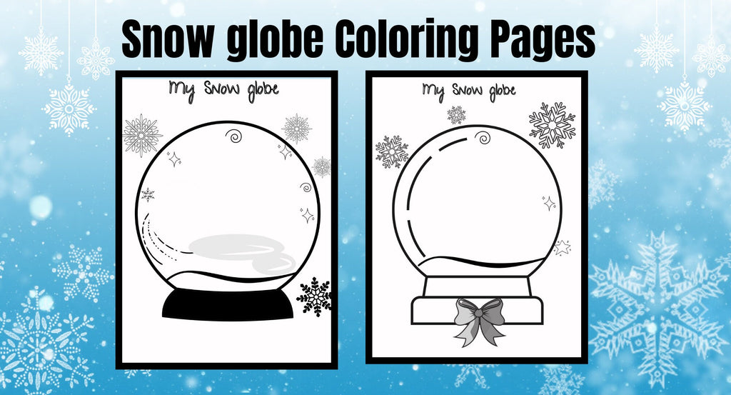 Snow Globe coloring Page| Winter Snow Scene | PRINTABLE Writing Paper(Set of 3) | DIGITAL ONLY