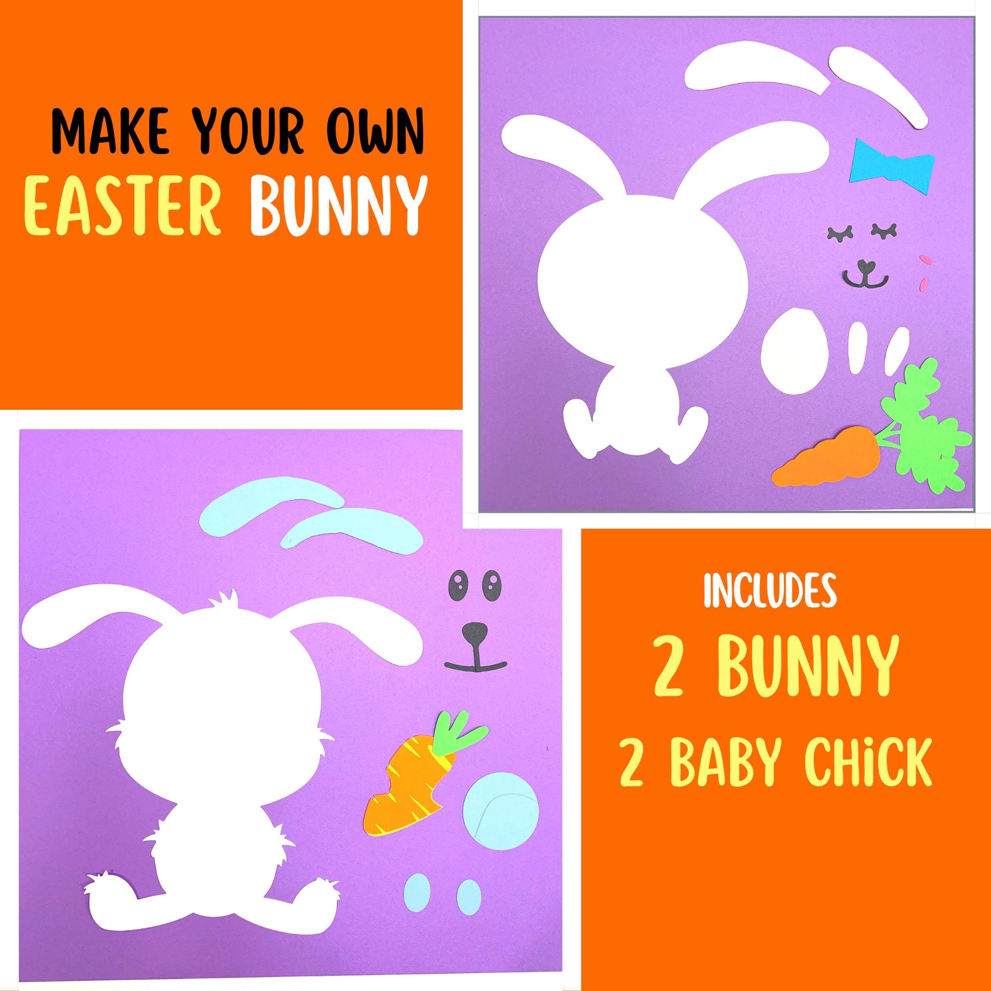 DIY EASTER Bunny Craft Kit| Easter craft Kit| Easter Chick craft| Easter Kids Craft| Paper craft kit| Easter activity for kids | Spring DIY