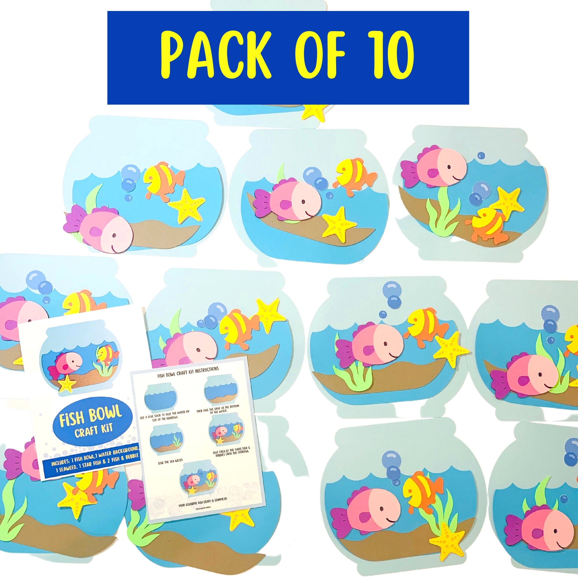 Fish Bowl Craft Kit| Paper Crafts KIT| Preschool Craft/Aquarium preschool craft/Valentine paper craft