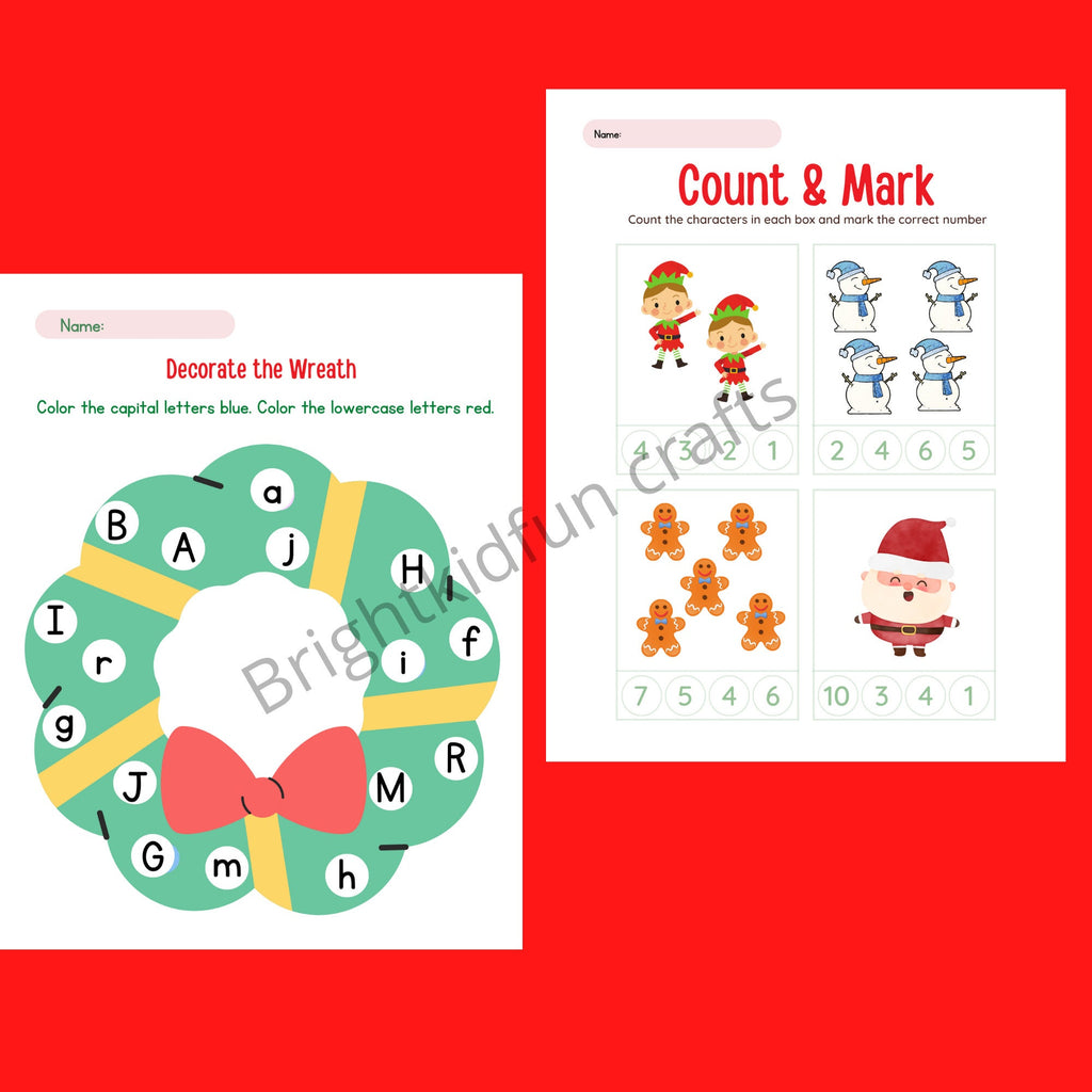 Christmas Worksheets Printable | Christmas Preschool Activities| Christmas worksheets