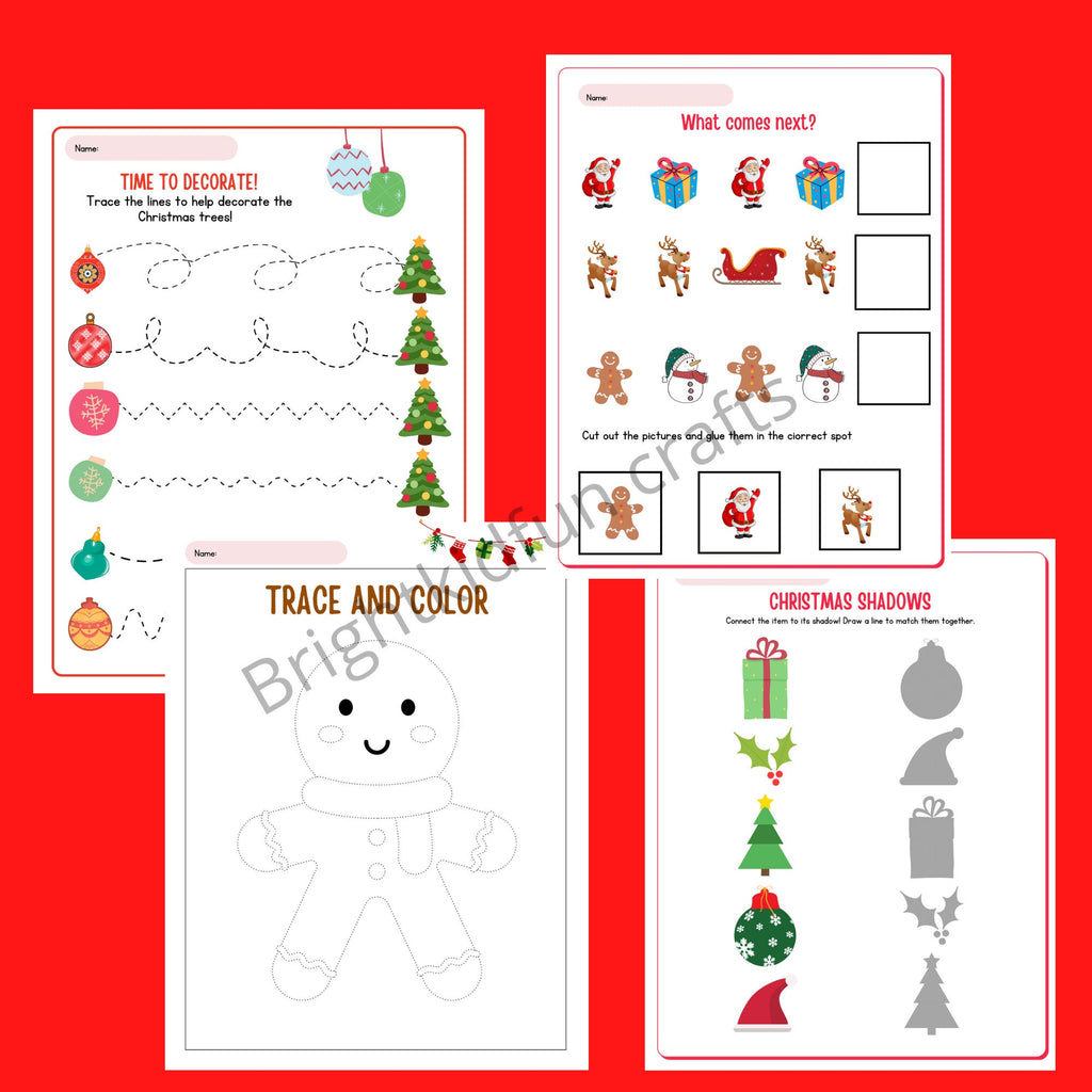 Christmas Worksheets Printable | Christmas Preschool Activities| Christmas worksheets