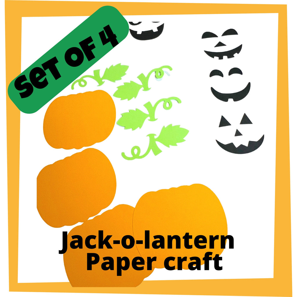 Jack-o-lantern craft Paper craft| SET of 4 PUMPKIN| Toddler craft| Kids craft| Preschool Craft | DIY kids craft| Fall activities for Kids