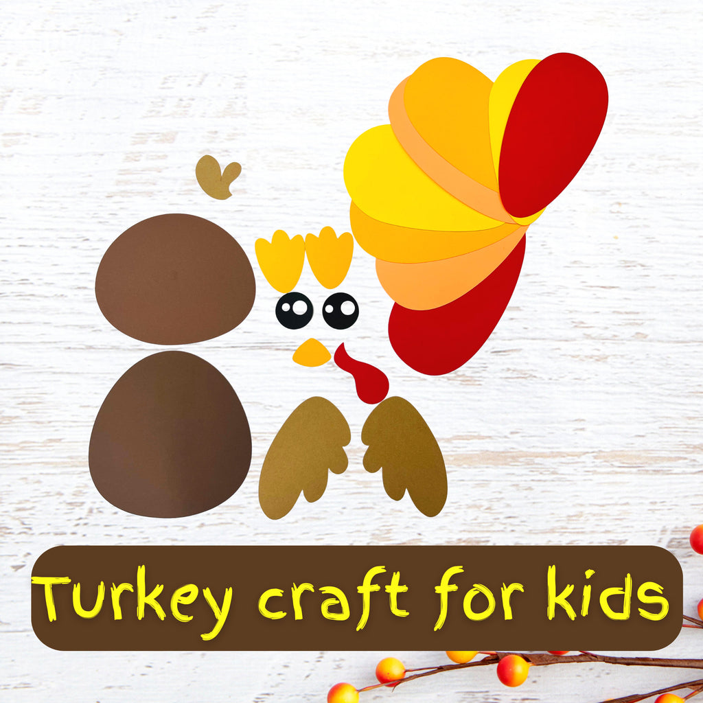 Thanksgiving Turkey Paper Craft Kits for Kids|Thanksgiving Kid's Turkey Toddler Craft| Build a Turkey craft