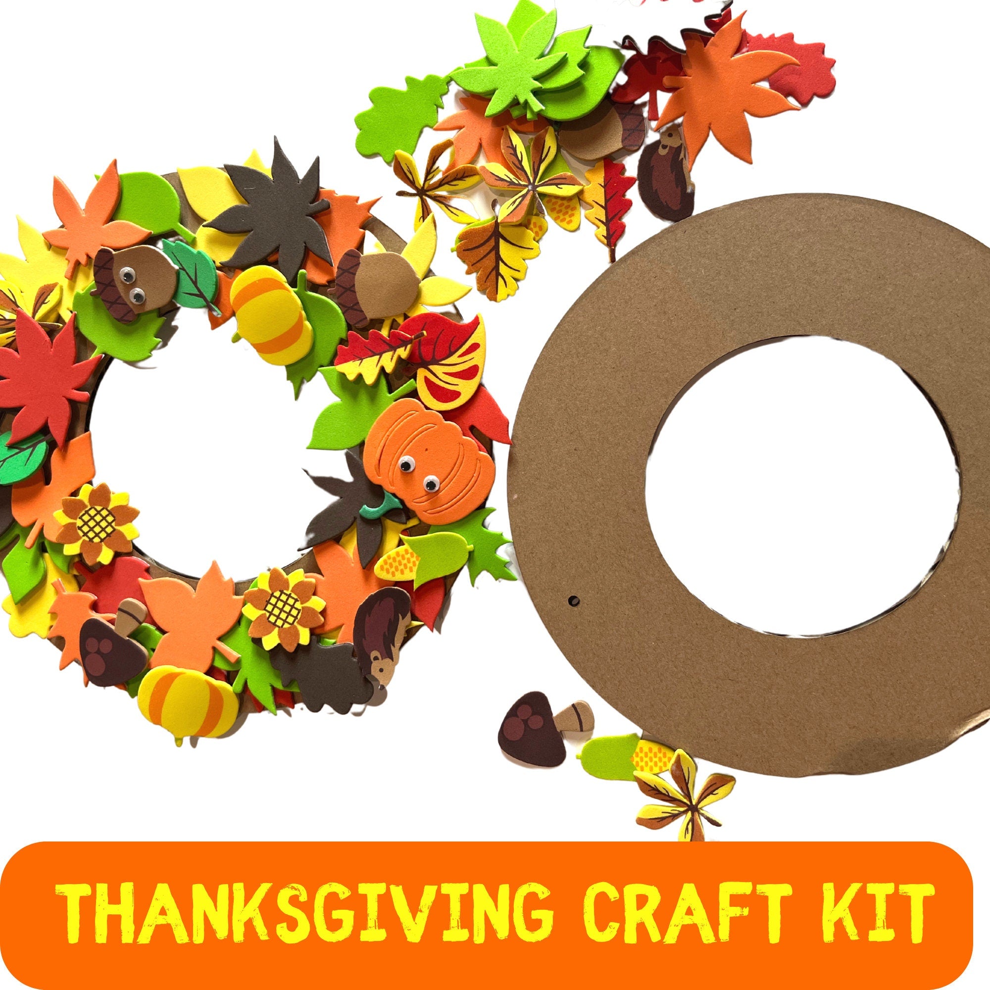 Fall Wreath DIY KIT| Thanksgiving Craft kit for Kids