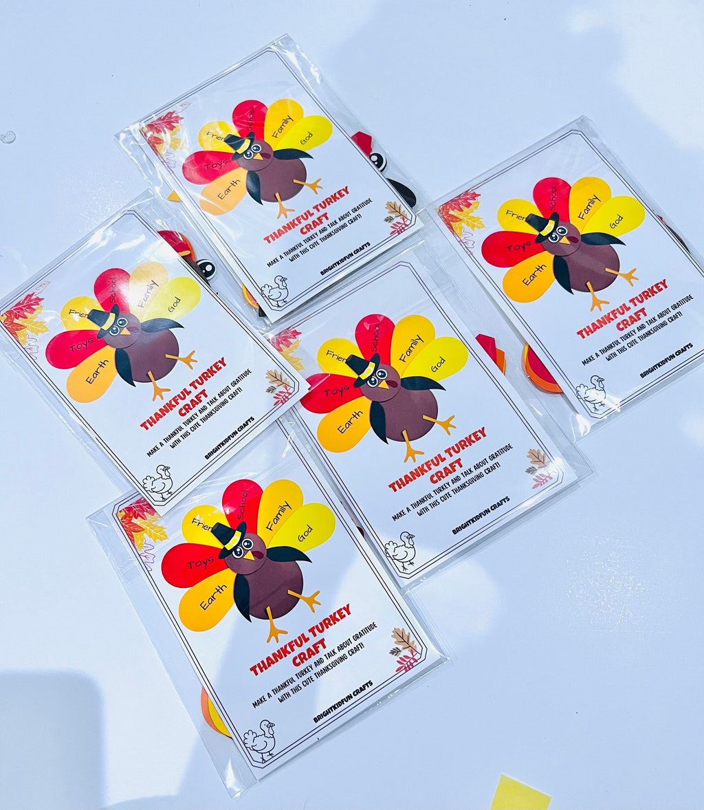 Turkey Paper craft kit| Thanksgiving craft activity|  DIY kids craft| Fall craft kids|Turkey craft for kids| Thankful turkey|Build a Turkey