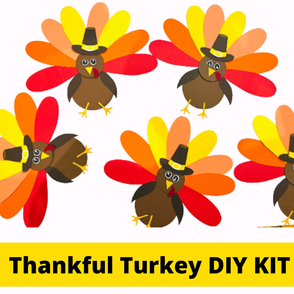 Turkey Paper craft kit| Thanksgiving craft activity|  DIY kids craft| Fall craft kids|Turkey craft for kids| Thankful turkey|Build a Turkey