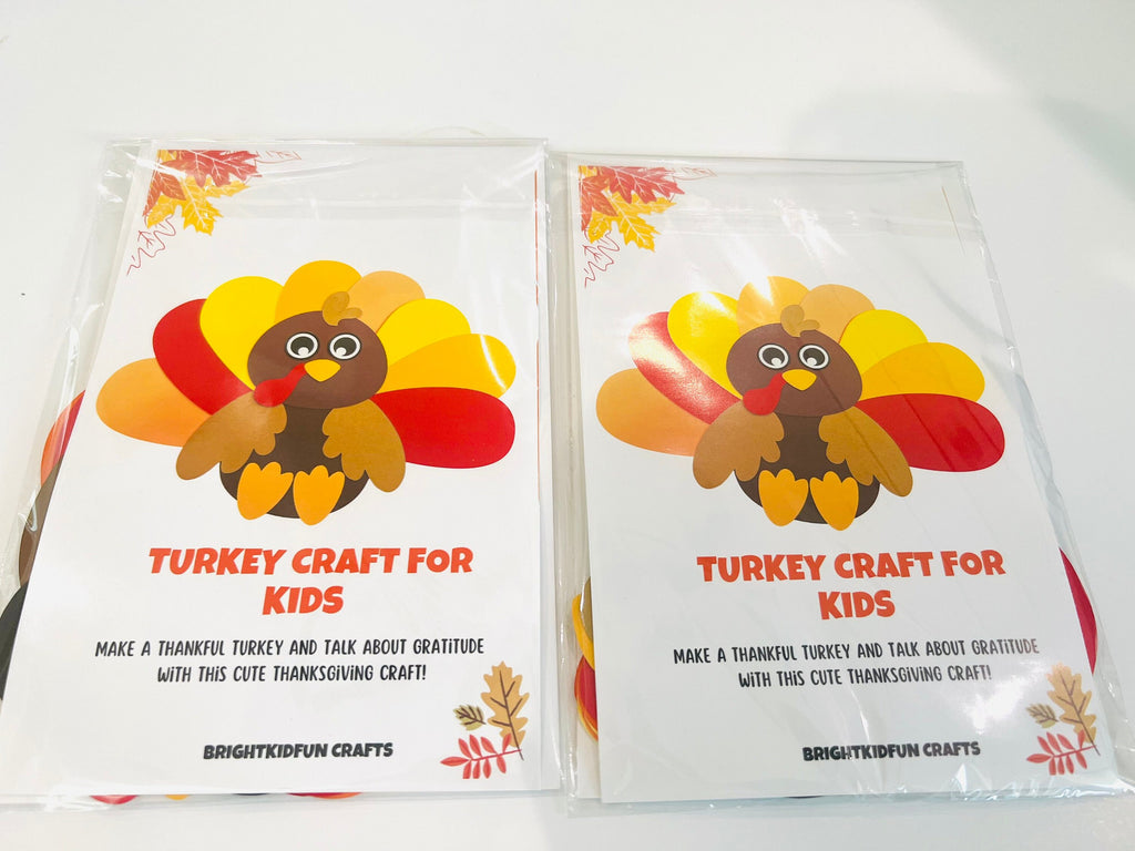 Thanksgiving Turkey Paper Craft Kits for Kids|Thanksgiving Kid's Turkey Toddler Craft| Build a Turkey craft