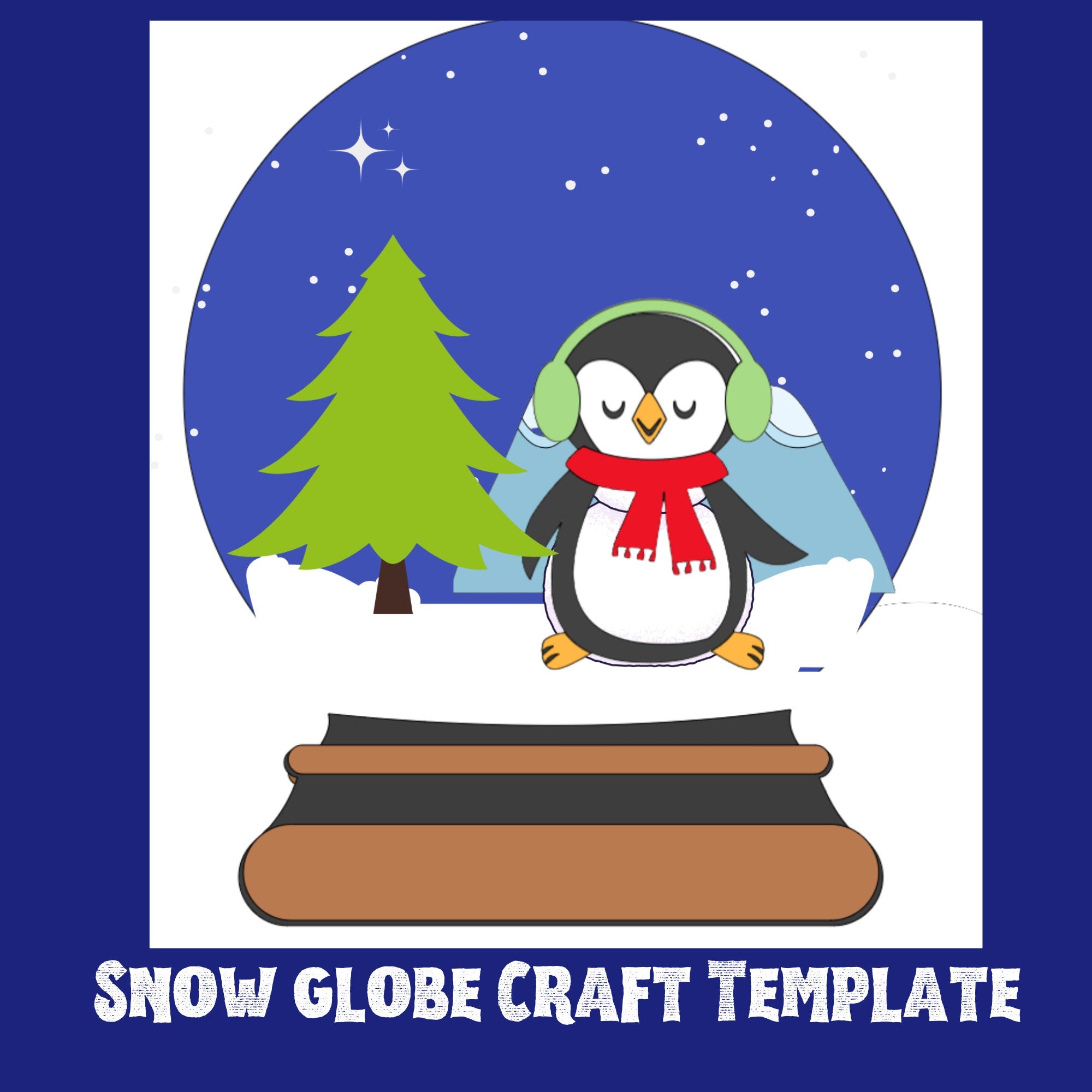 Snow globe Printable Template| winter craft for Kids| Preschool craft