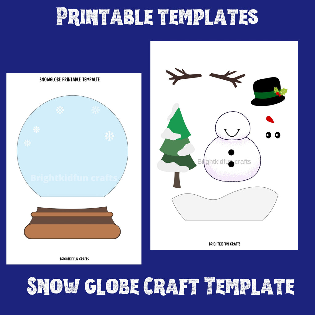 Snow globe Printable Template| winter craft for Kids| Preschool craft