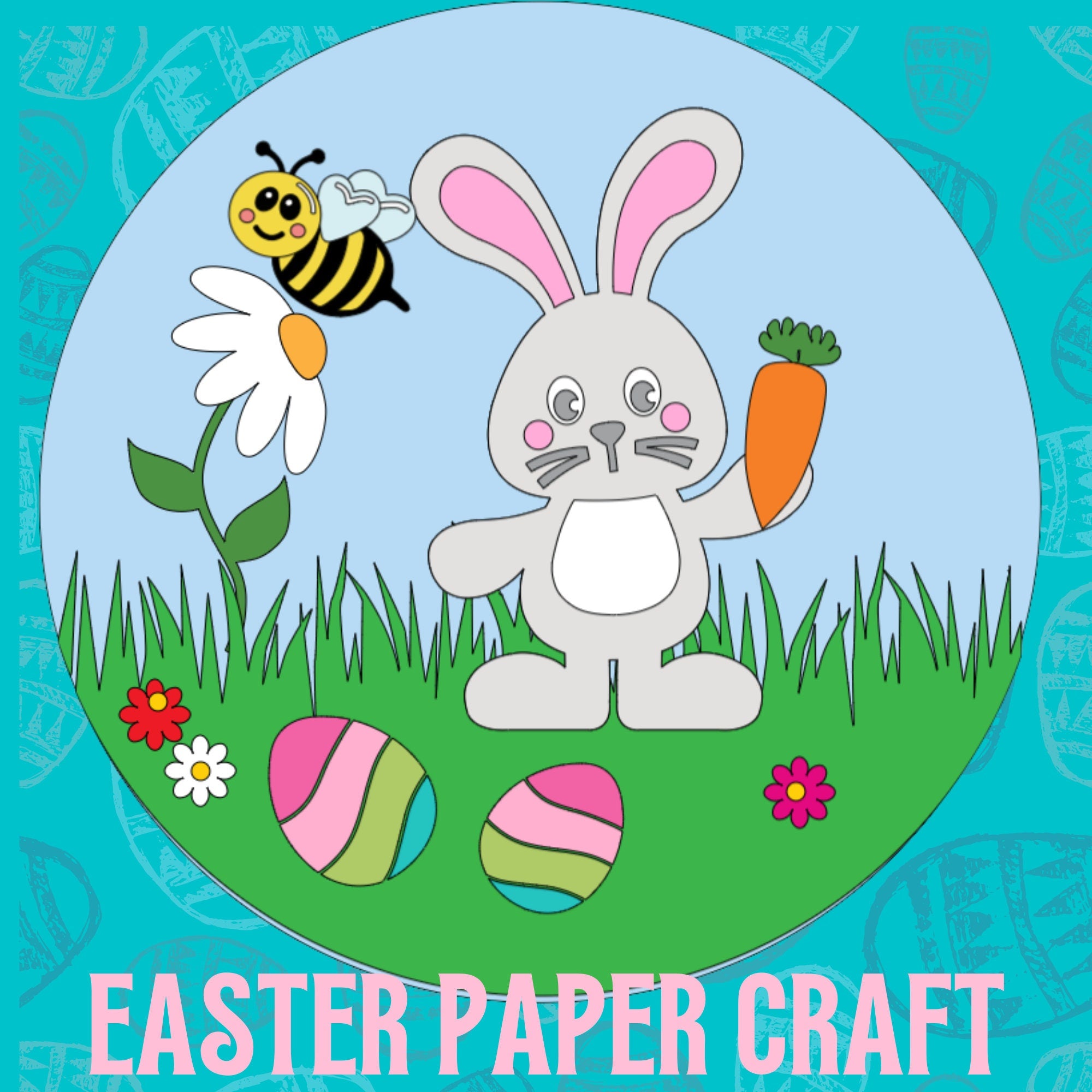 EASTER PAPER CRAFT| Spring into Creativity with the Easter Paper Craft Kit - Bunny, Egg, Flower, and Bee Cutouts for Fun Crafts!