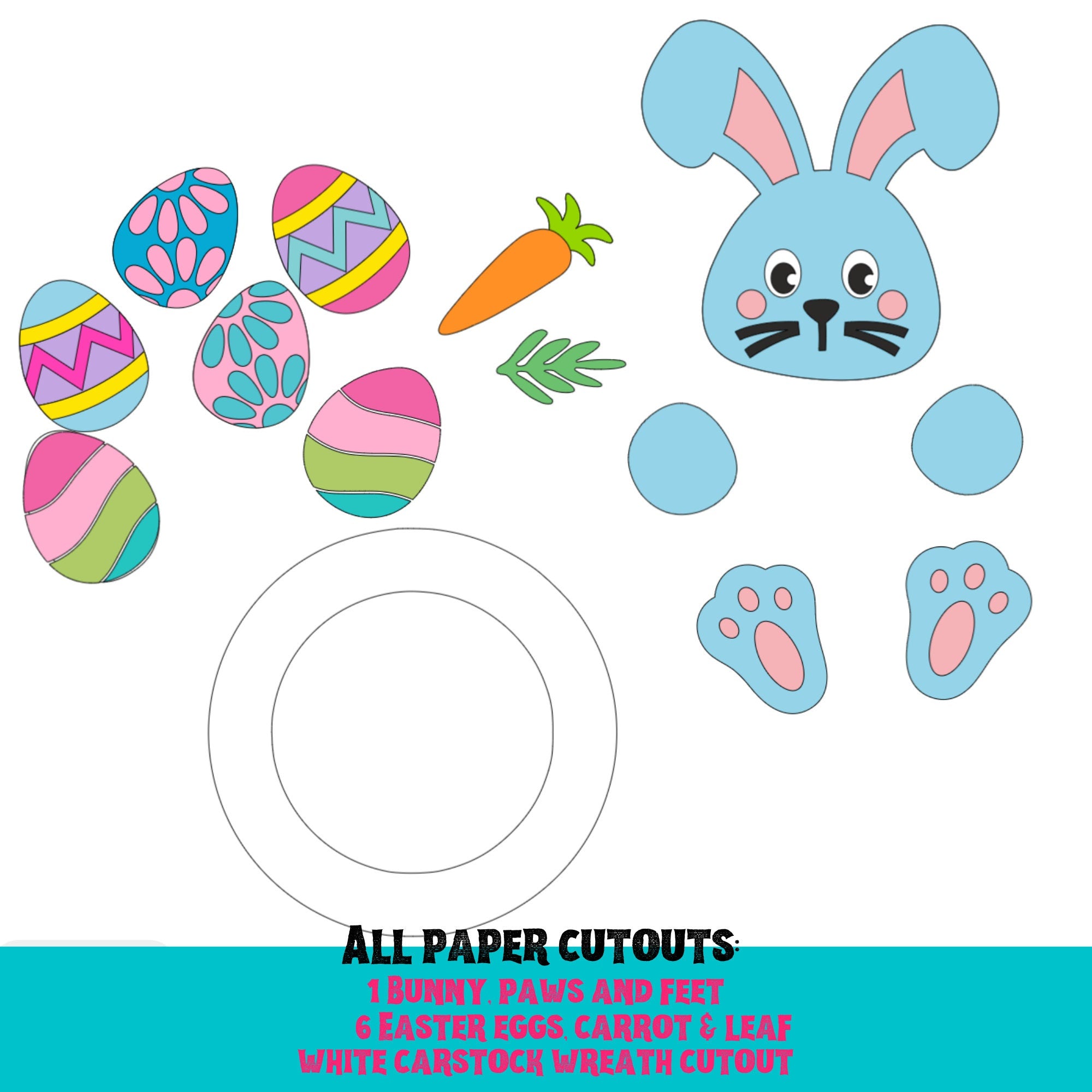 Easter Bunny Wreath Kit| Kids Paper Craft Kit