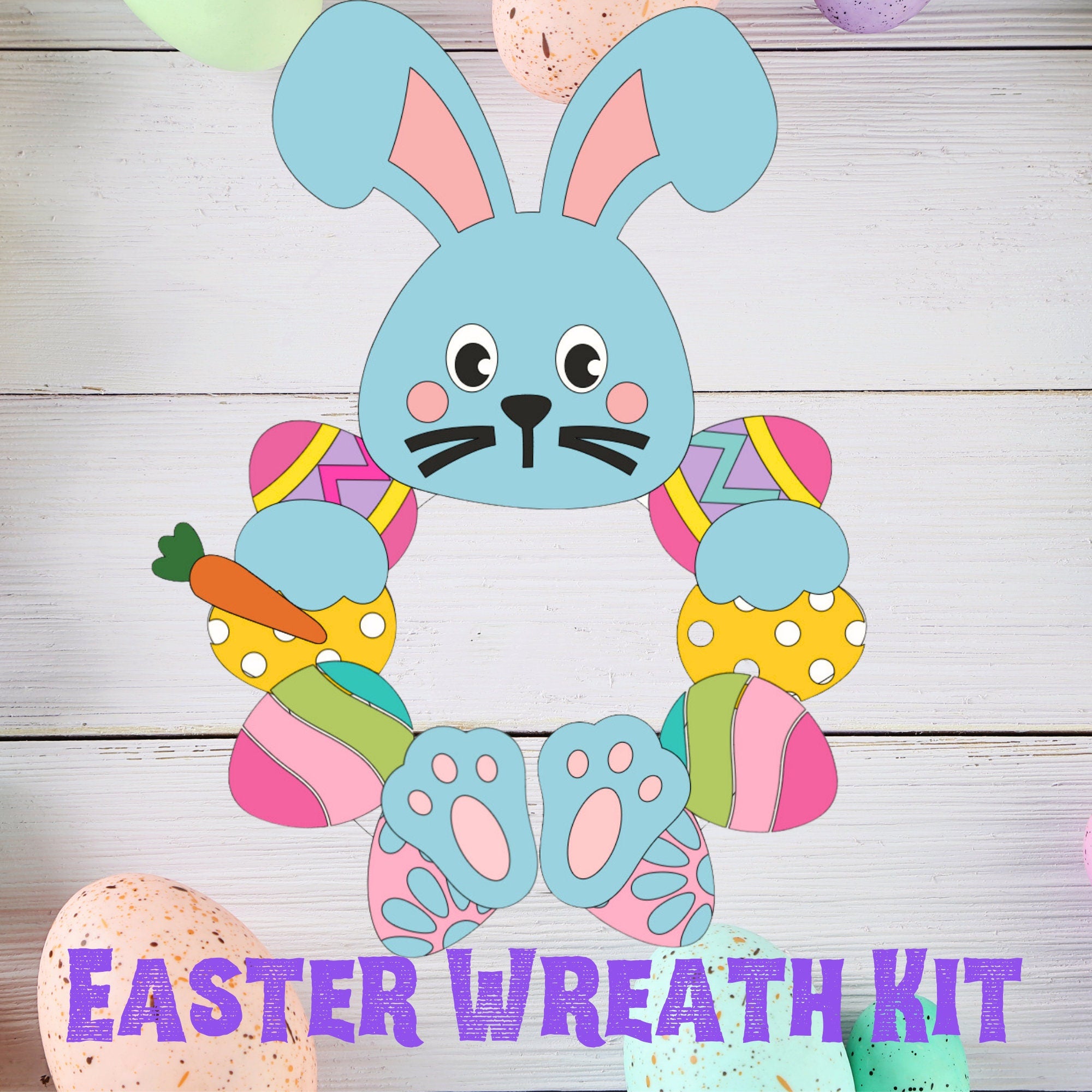 Easter Bunny Wreath Kit| Kids Paper Craft Kit