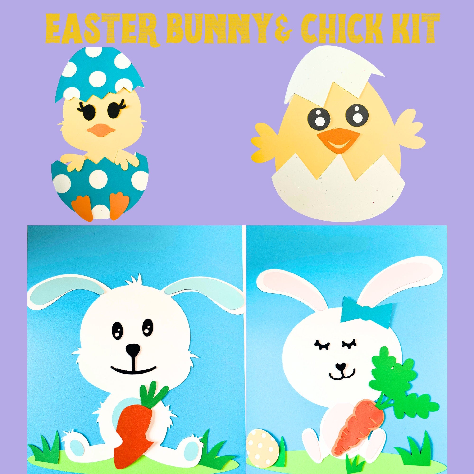 DIY EASTER Bunny Craft Kit| Easter craft Kit| Easter Chick craft| Easter Kids Craft| Paper craft kit| Easter activity for kids | Spring DIY