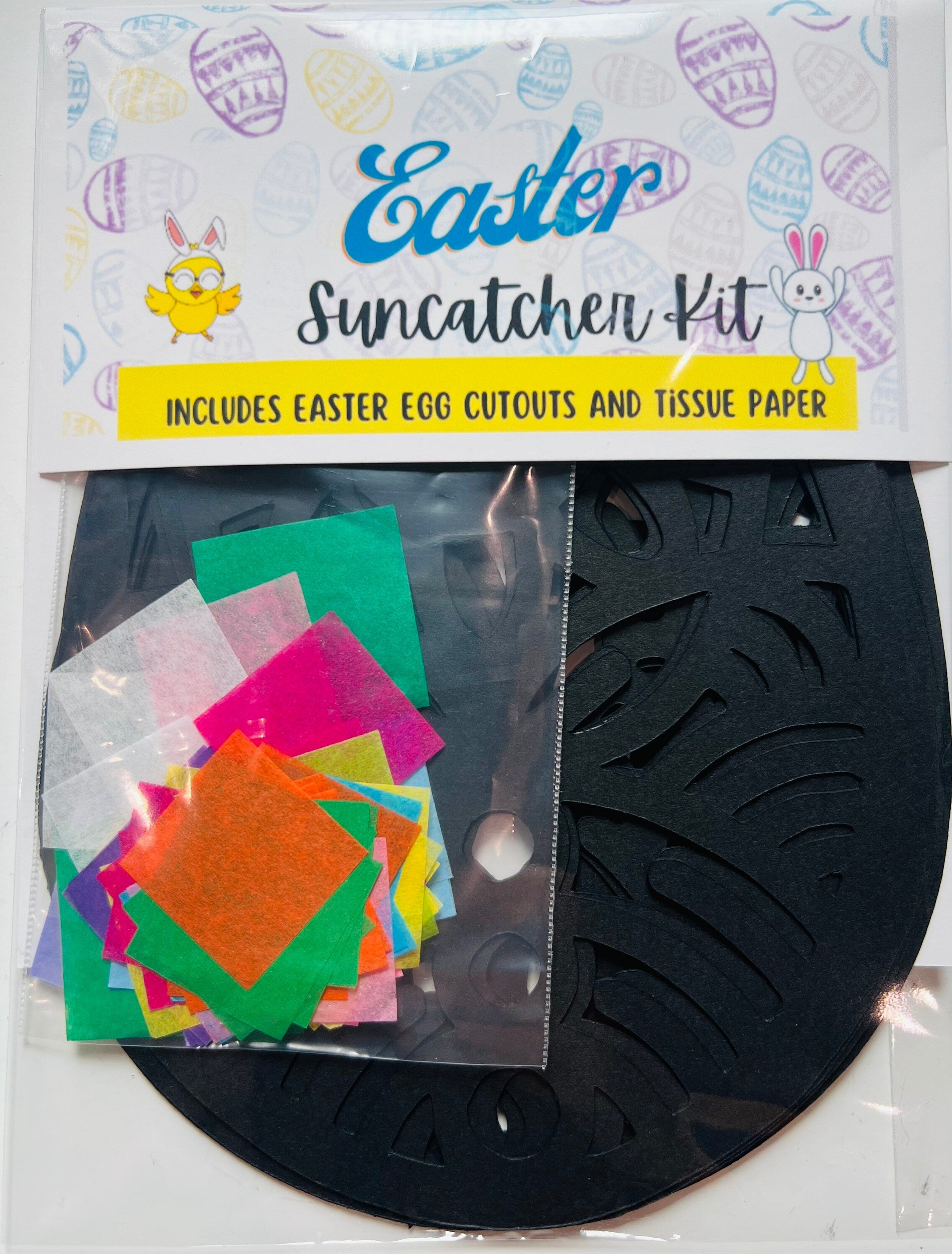 Easter Egg Suncatcher Kit| (SET of 5)| Easter basket ideas, spring suncatchers, Easter kit craft, spring kid craft, Easter gift