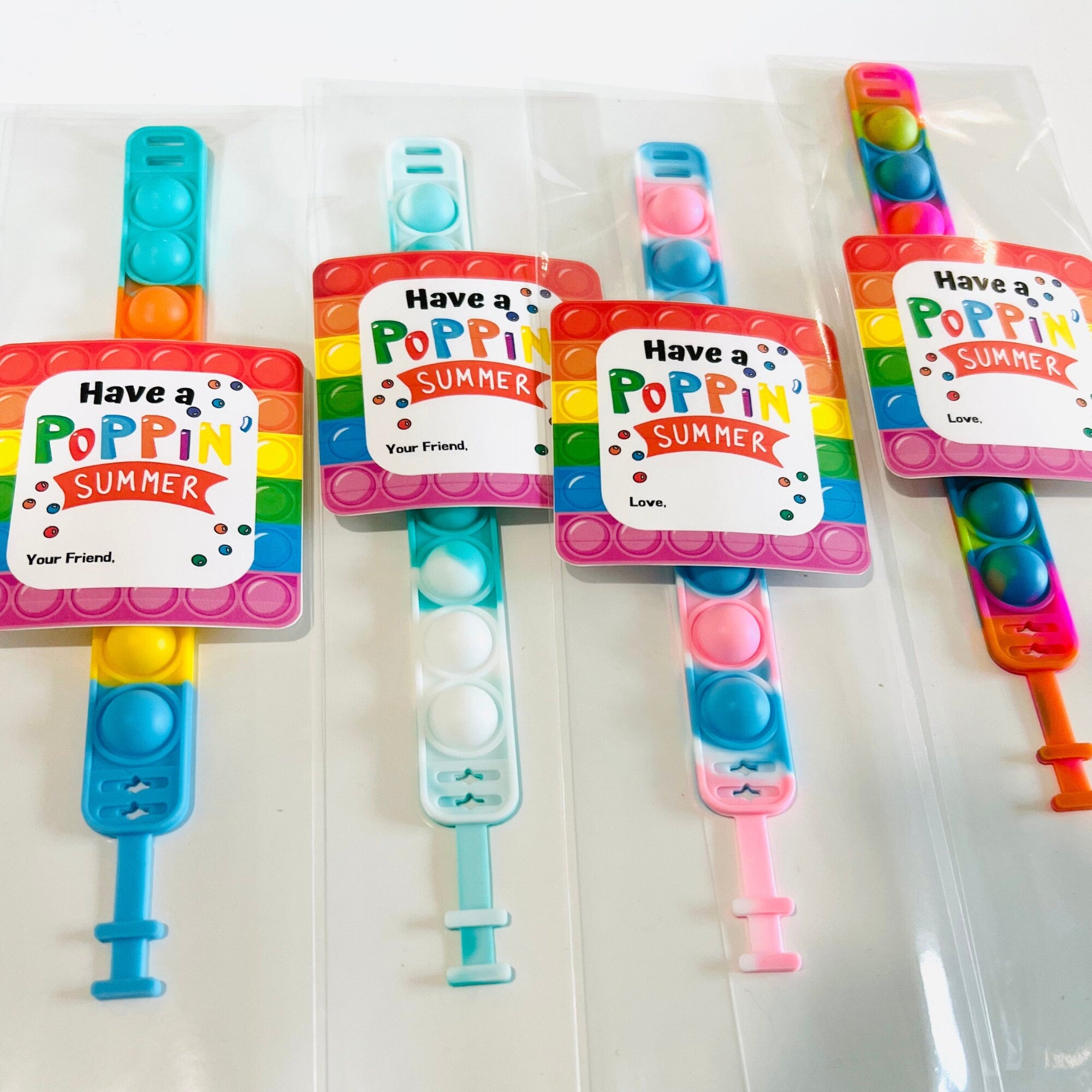 End of School Classroom Gifts| Pop it Bracelet Classroom gifts| End oF School Student gifts| Summer Party gifts