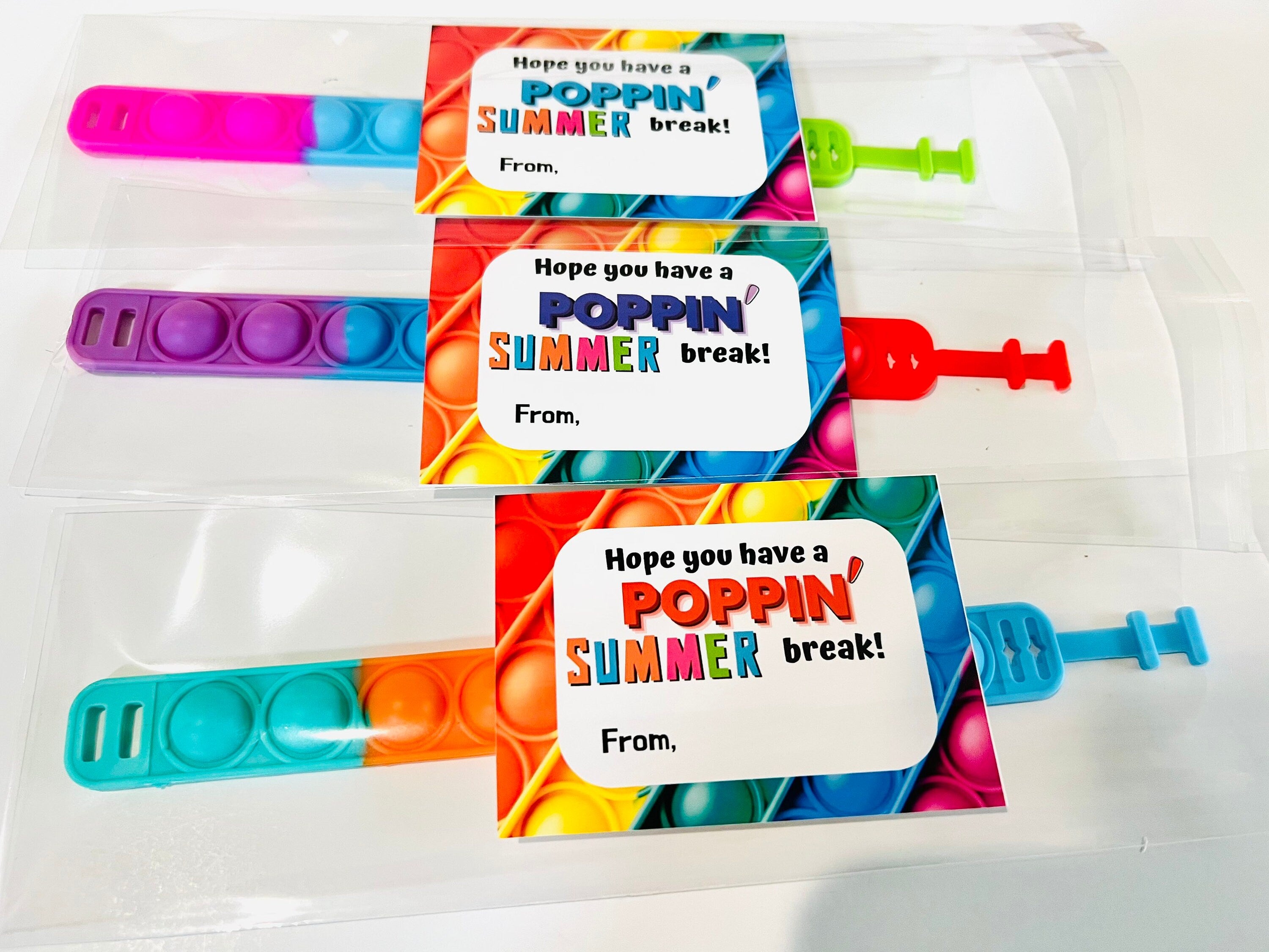 End of School Classroom Gifts| Pop it Bracelet Classroom gifts| End oF School Student gifts| Summer Party gifts