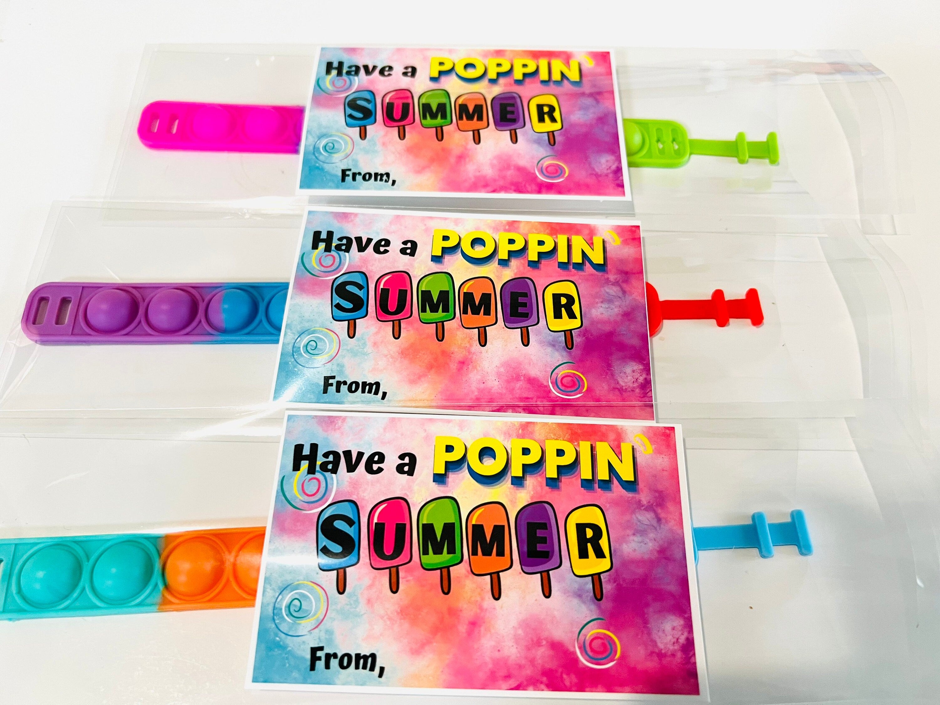 End of School Classroom Gifts| Pop it Bracelet Classroom gifts| End oF School Student gifts| Summer Party gifts