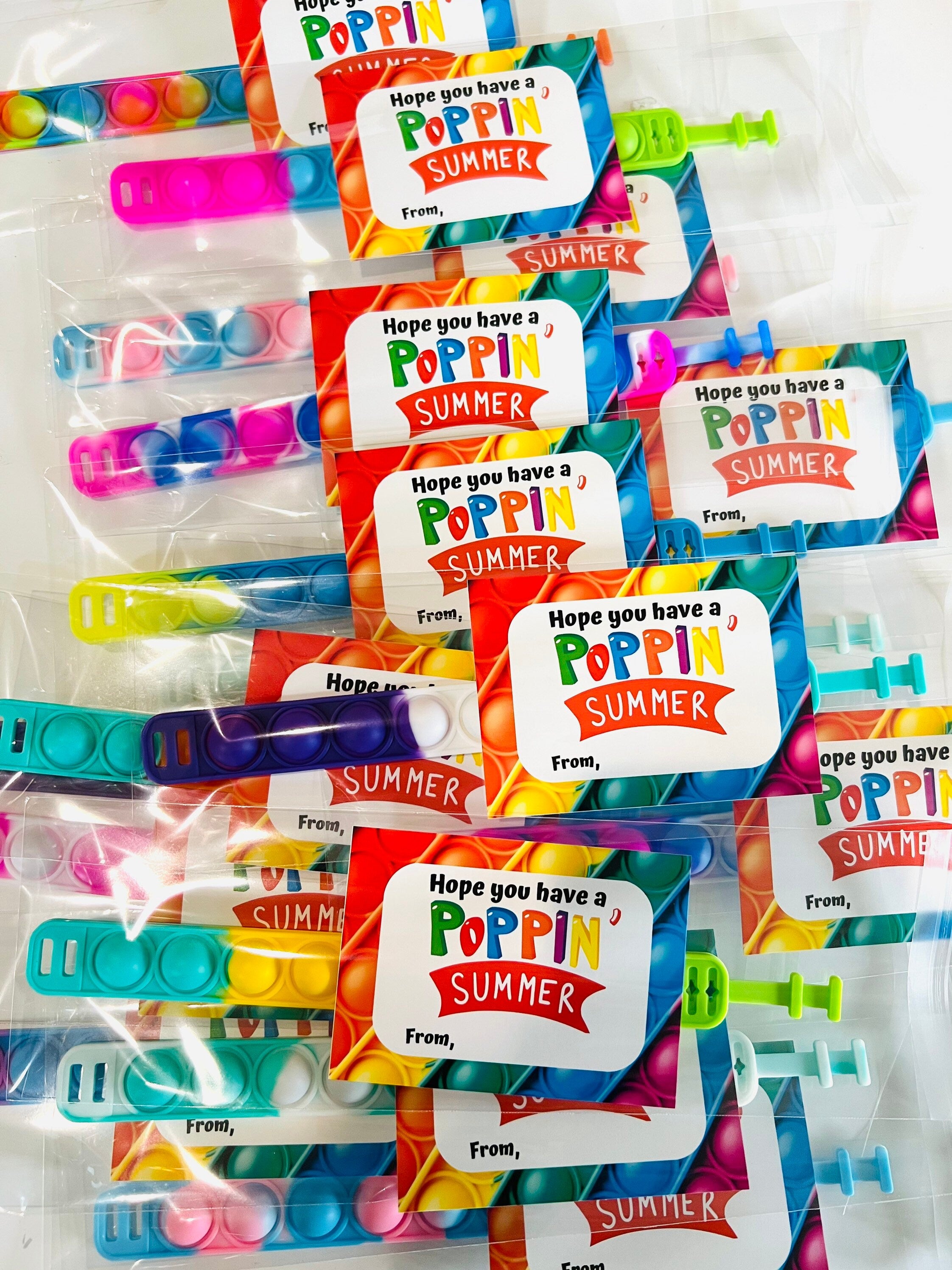 End of School Classroom Gifts| Pop it Bracelet Classroom gifts| End oF School Student gifts| Summer Party gifts