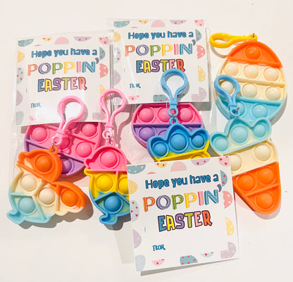 EASTER POP ITS Favors| Pop it Keychain Favors| Individually Packaged Pop It| Easter Party Favors |Classroom Easter Party Treats