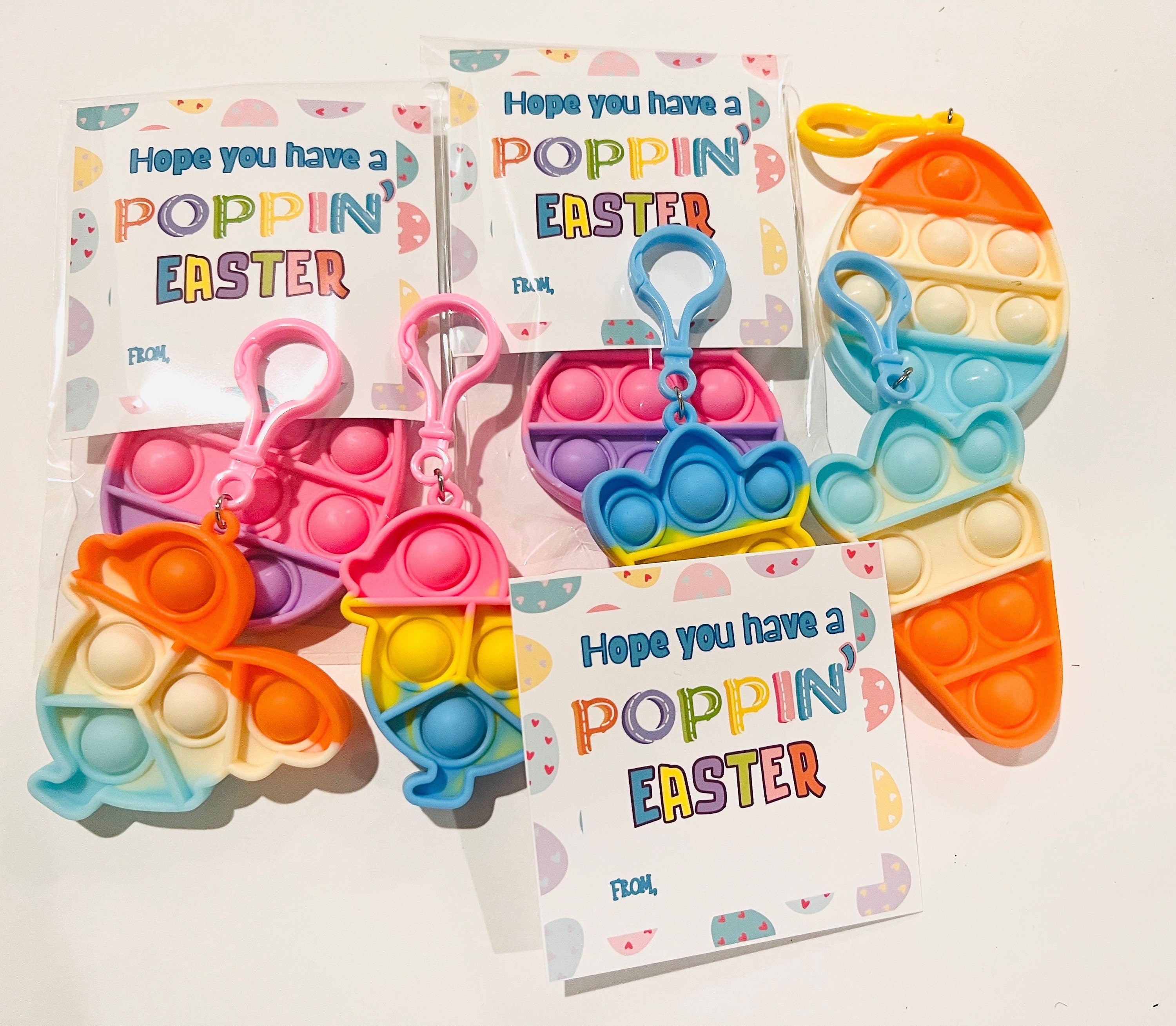 EASTER POP ITS Favors| Poppit Keychain Favors|Individually Packaged Pop It Easter Party Favors |Classroom Easter Party Treat s