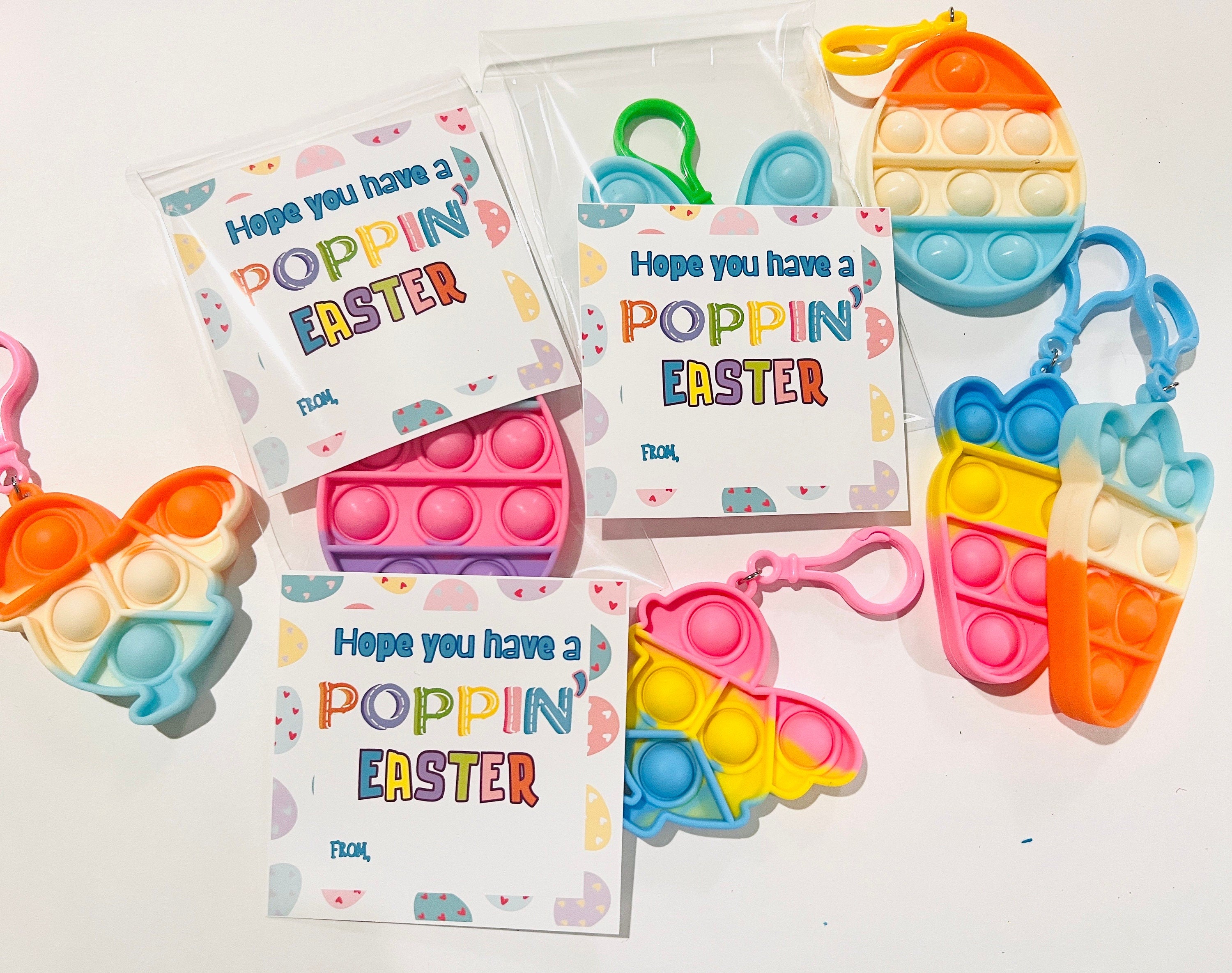 EASTER POP ITS Favors| Poppit Keychain Favors|Individually Packaged Pop It Easter Party Favors |Classroom Easter Party Treat s