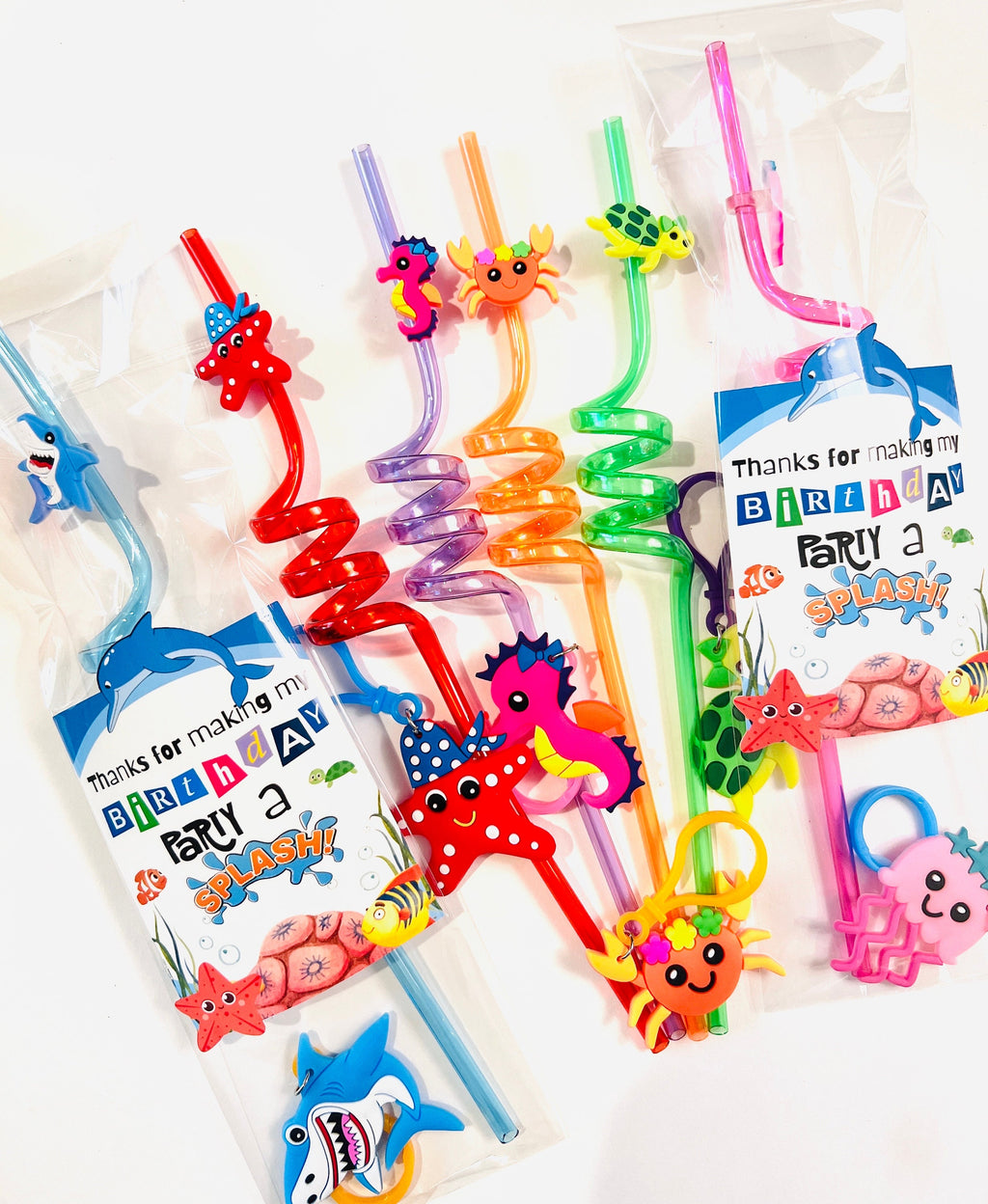 Under the Sea theme Party Favors| Under the Sea reusable straws and a Keychain set