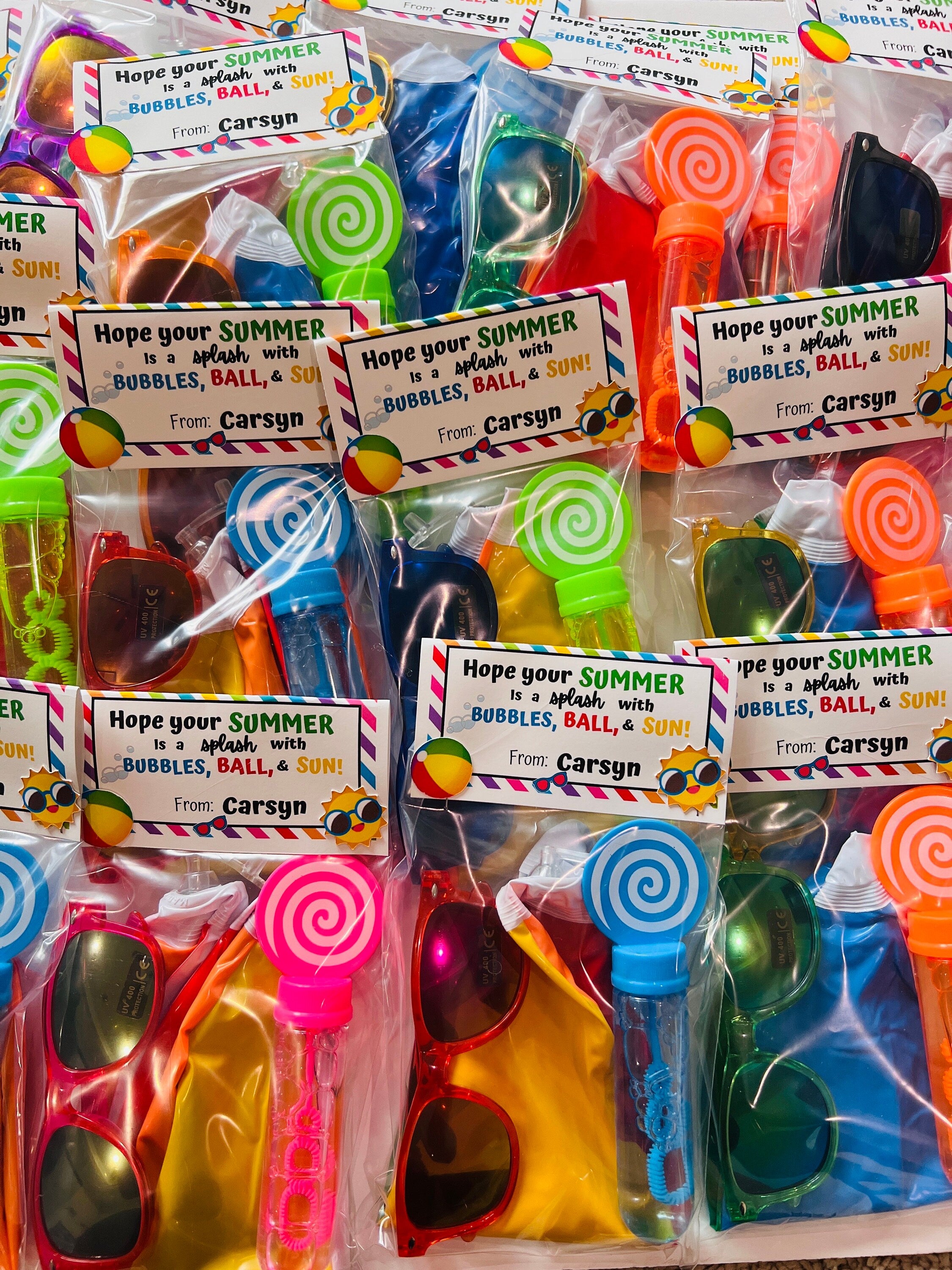 End of School year favors/ Summer Party favors/ Last day of school gifts