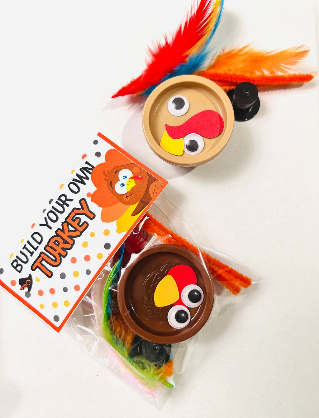 BUILD your own Turkey/ Mini playdoh favors/ Thanksgiving class gifts
