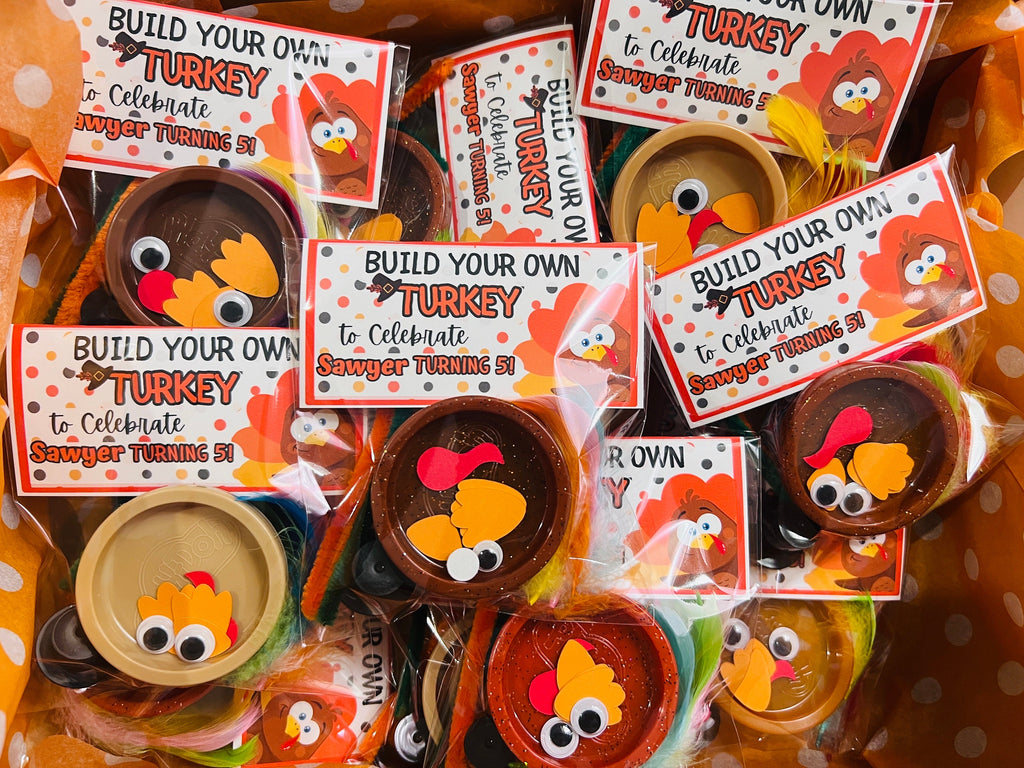 BUILD your own Turkey/ Mini playdoh favors/ Thanksgiving class gifts
