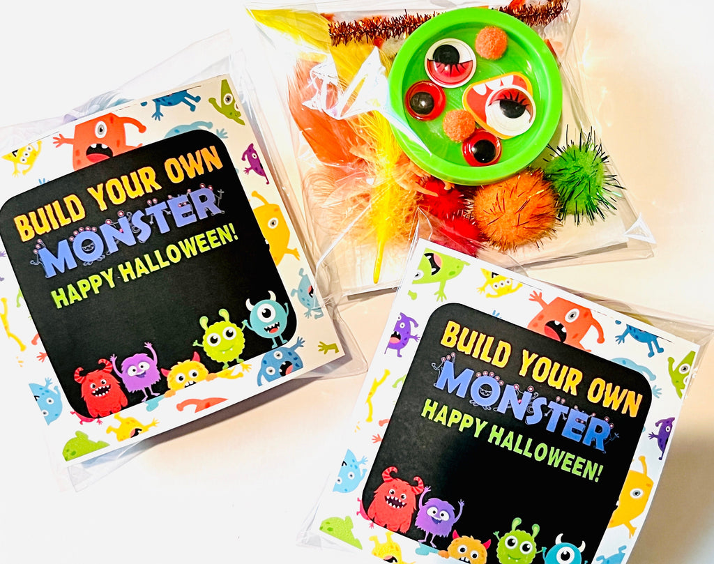 Halloween MONSTER Kit| Build Your Own Monster| Halloween Classroom Treat Favor