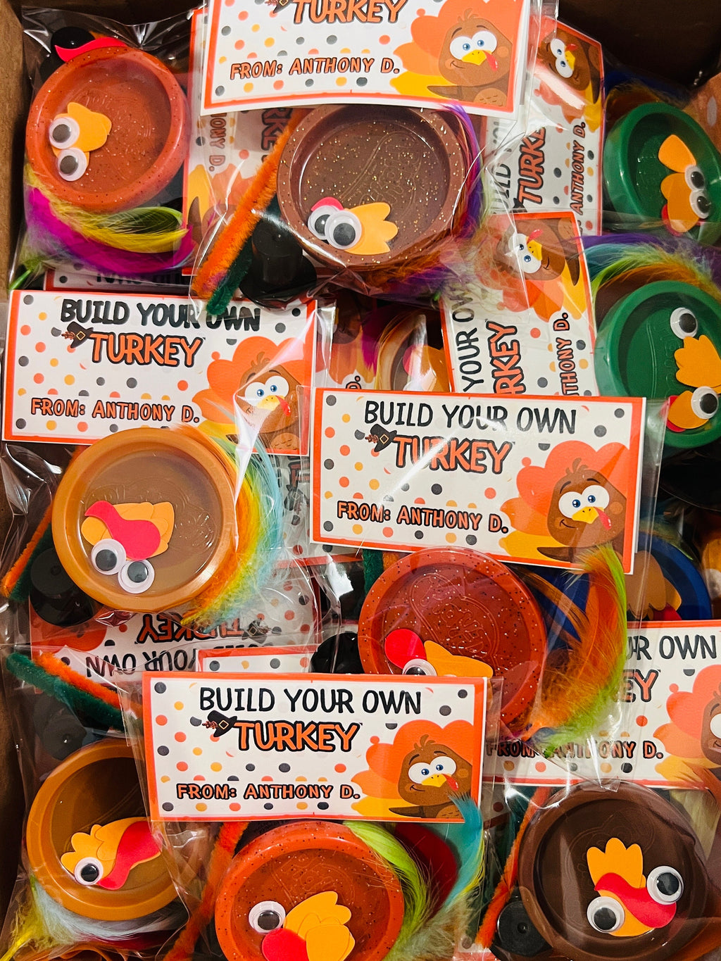 BUILD your own Turkey/ Mini playdoh favors/ Thanksgiving class gifts