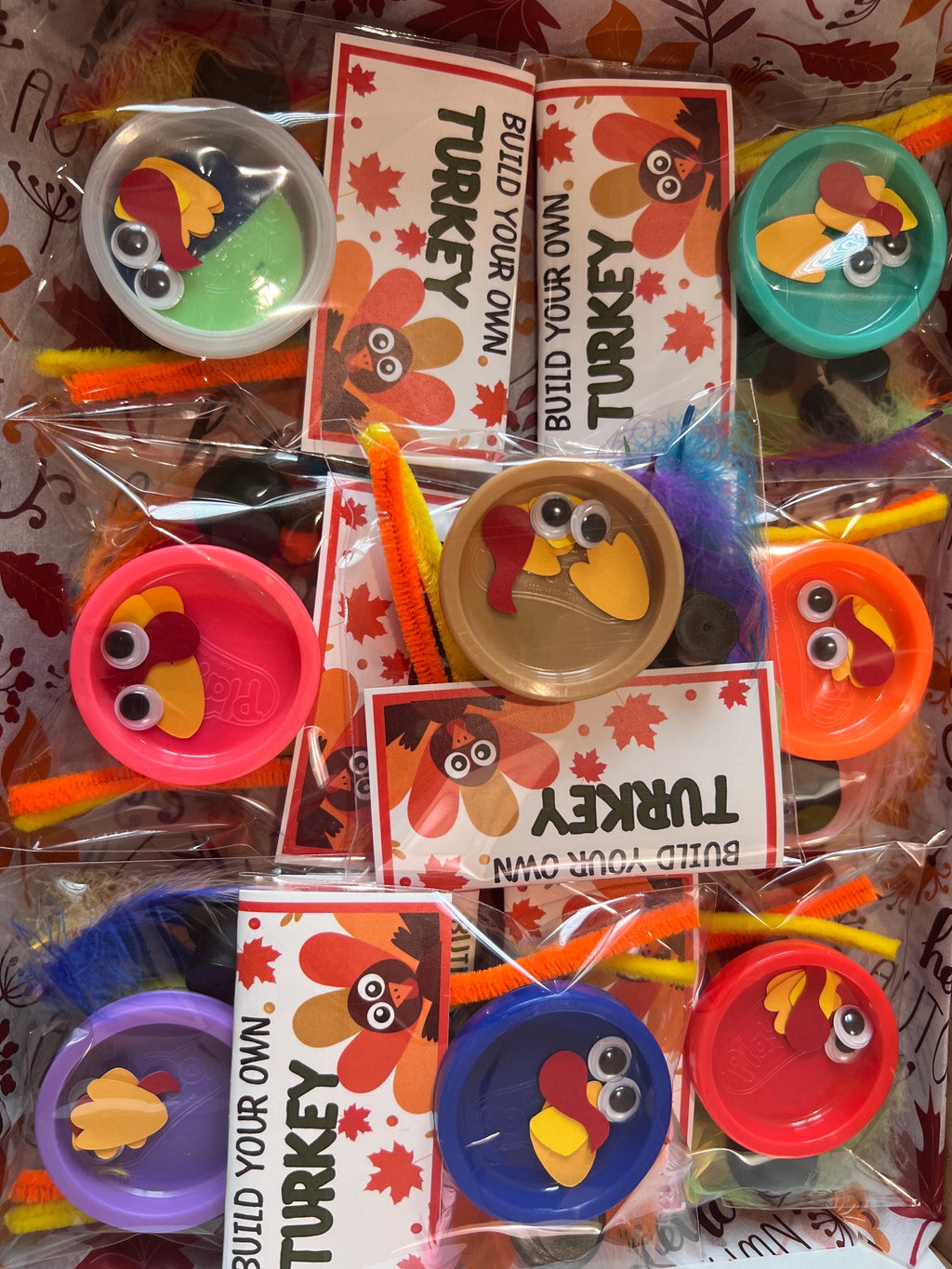 BUILD your own Turkey/ Mini playdoh favors/ Thanksgiving class gifts