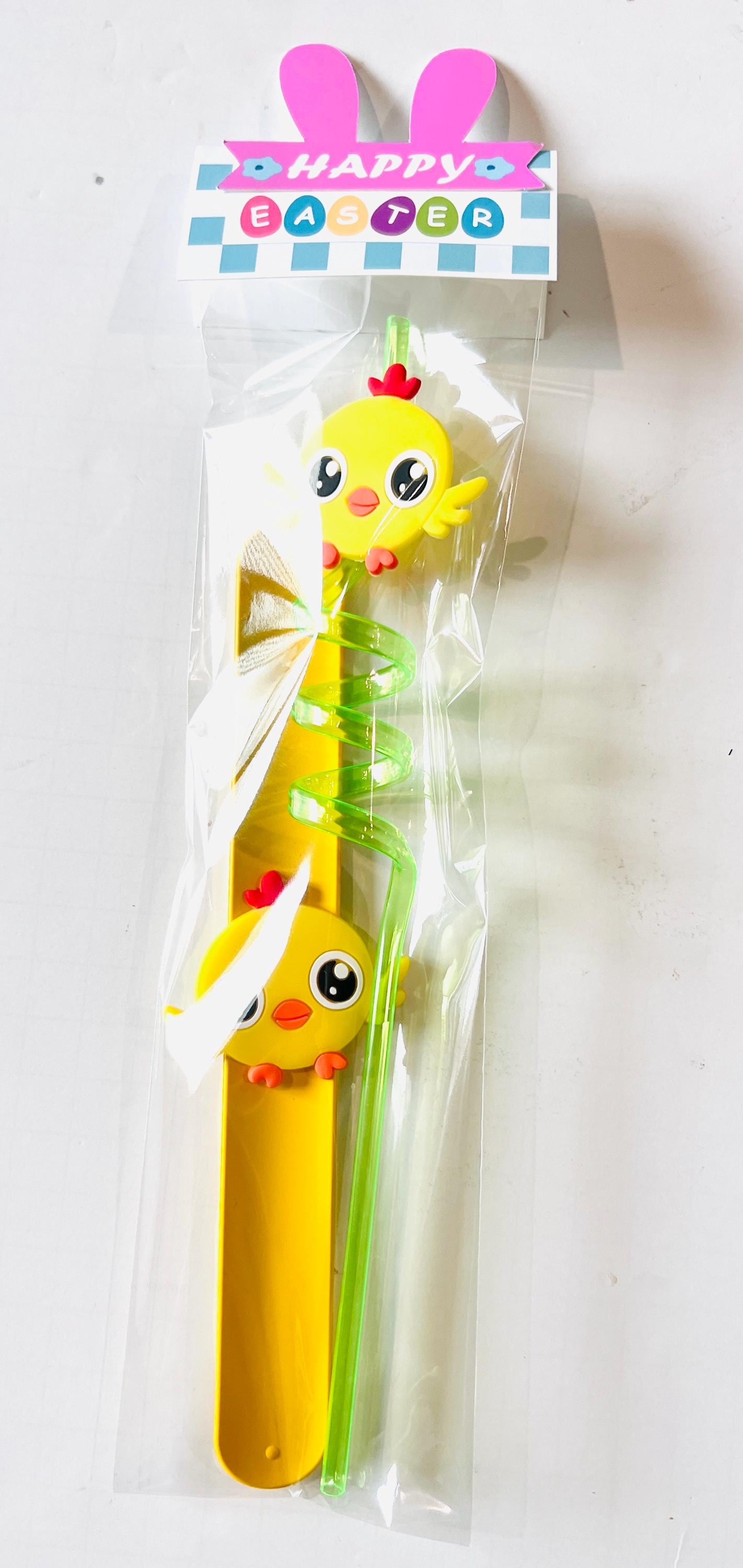 Easter kids gifts/ Easter straws and bracelet gift set/ Easter goodie bags For Kids/ easter Class Party Favors