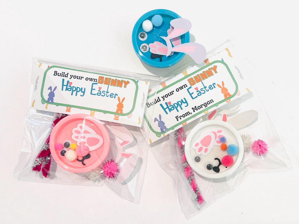 Build Your Own BUNNY Kit| Playdoh Bunny kit |Easter Treat Bags| Classroom Easter Party Treat Bags| Easter Kids Party Favors|