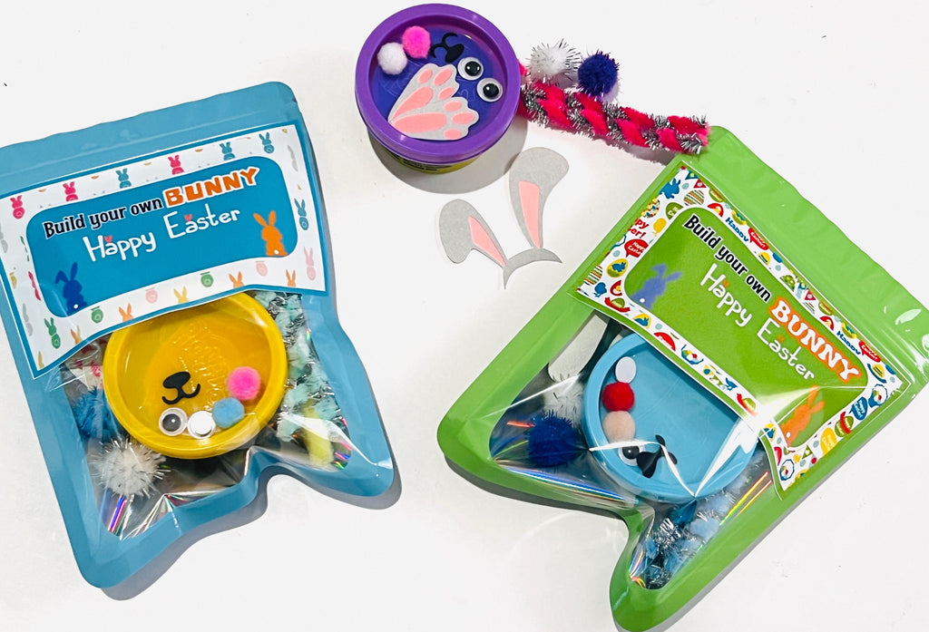 Build Your Own BUNNY Kit| Playdoh Bunny kit |Easter Treat Bags| Classroom Easter Party Treat Bags| Easter Kids Party Favors|