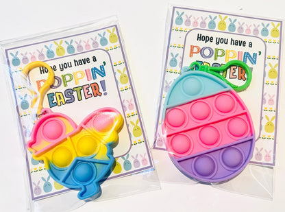 EASTER POP ITS Favors| Pop it Keychain Favors| Individually Packaged Pop It| Easter Party Favors |Classroom Easter Party Treats
