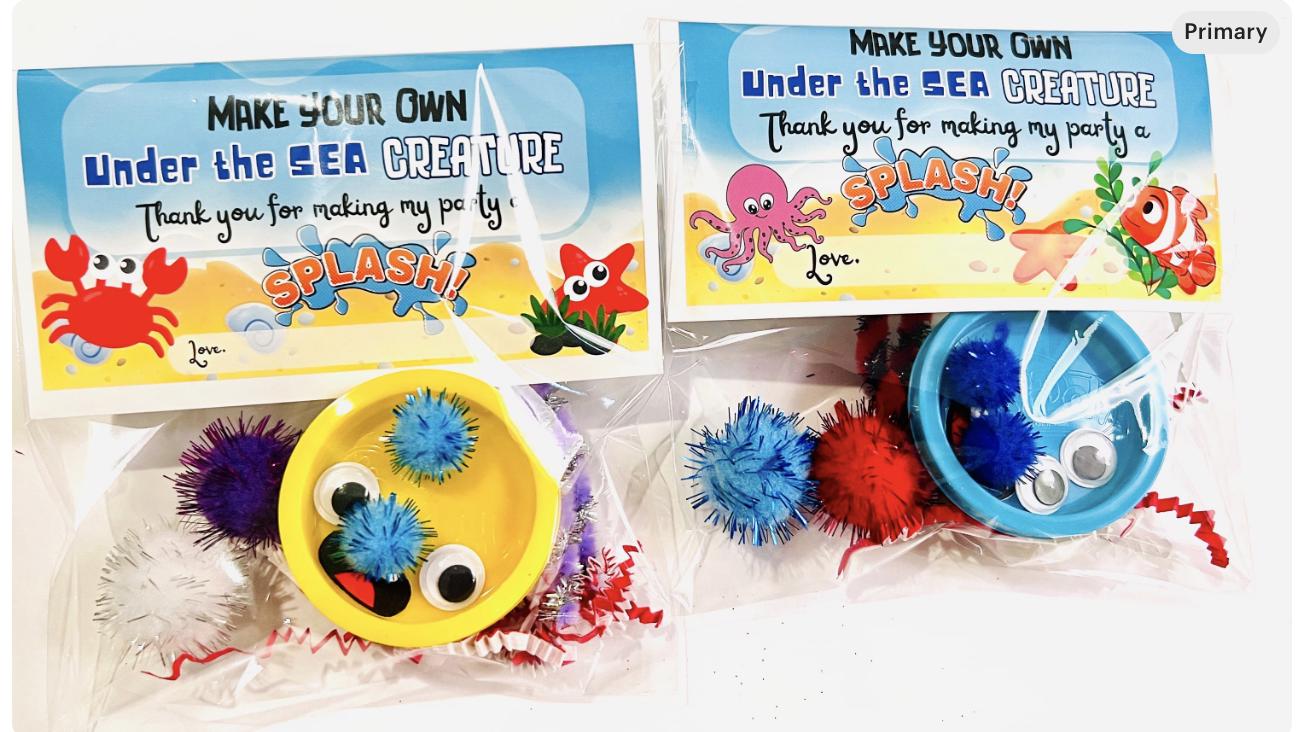 UNDER THE SEA Theme B'Day Favors