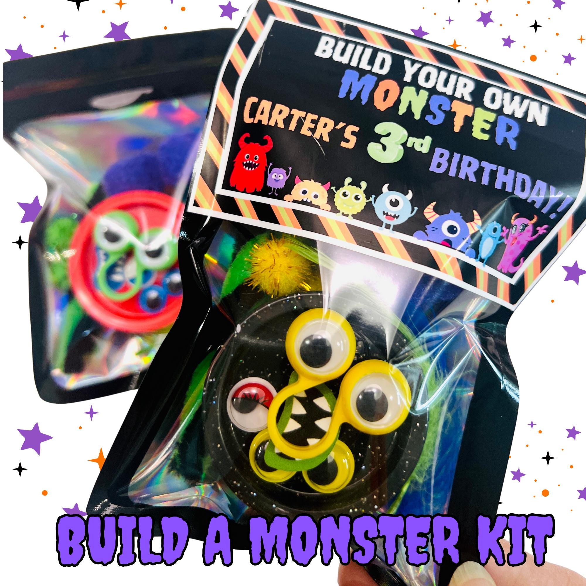 Monster Birthday Party Favors| Make your own monster kit| Build your own monster|