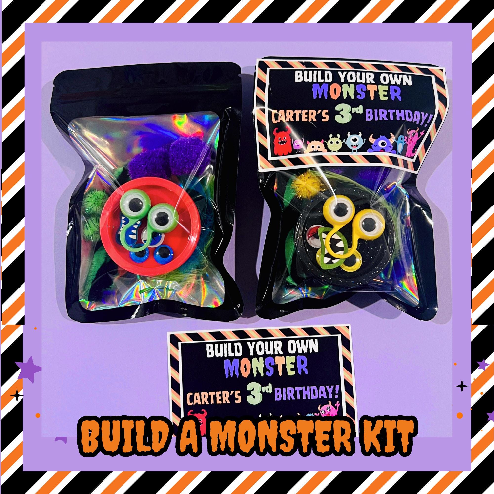 Monster Birthday Party Favors| Make your own monster kit| Build your own monster|