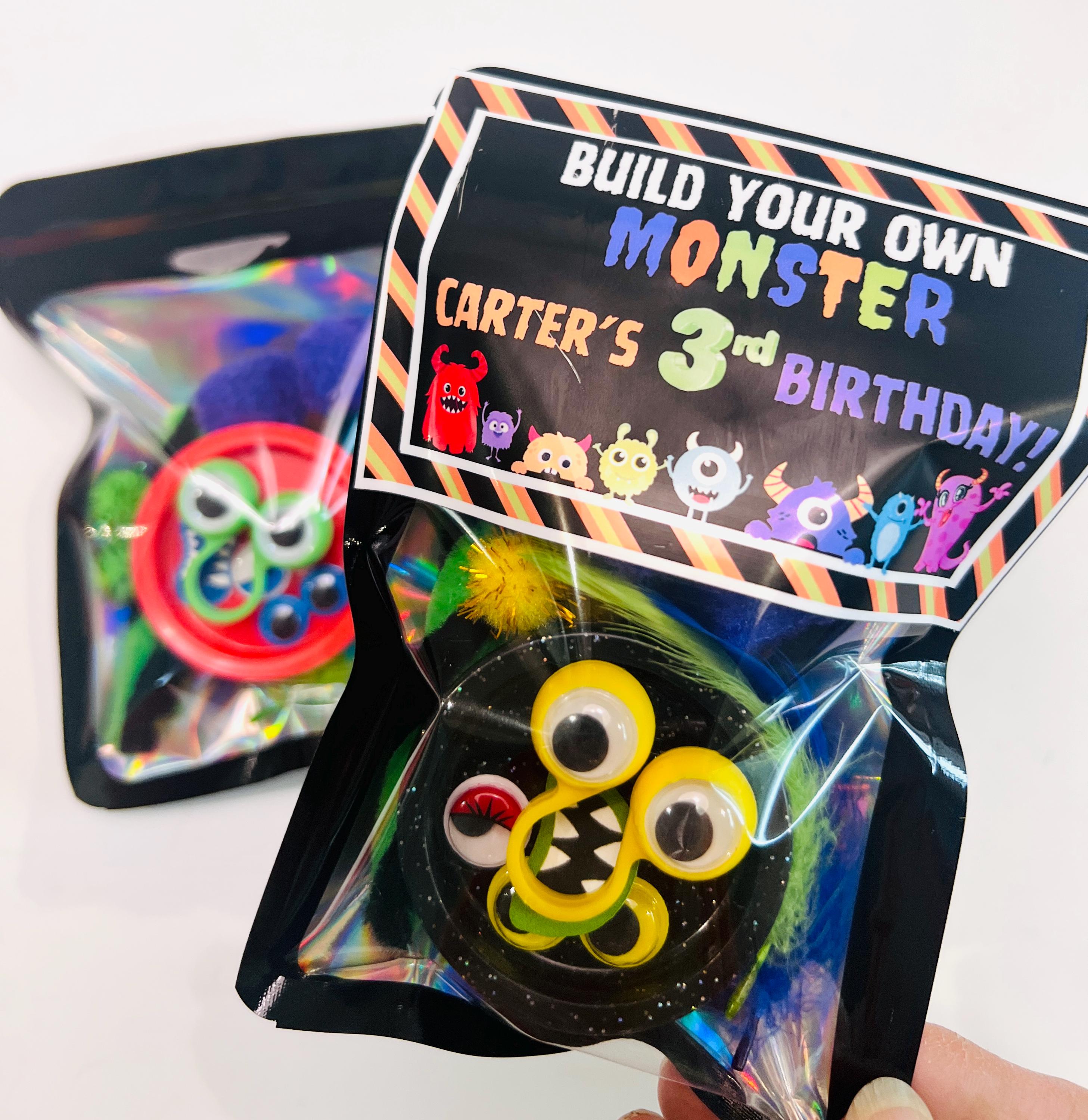 Monster Birthday Party Favors| Make your own monster kit| Build your own monster|