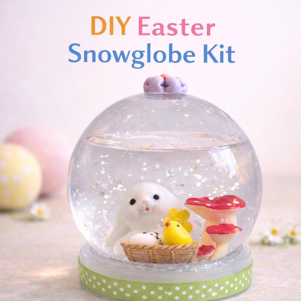 DIY Easter Snow Globe Kit for Kids | Make Your Own Bunny Snow Globe | Easter Craft Activity | Spring DIY Craft Kit | Easter B