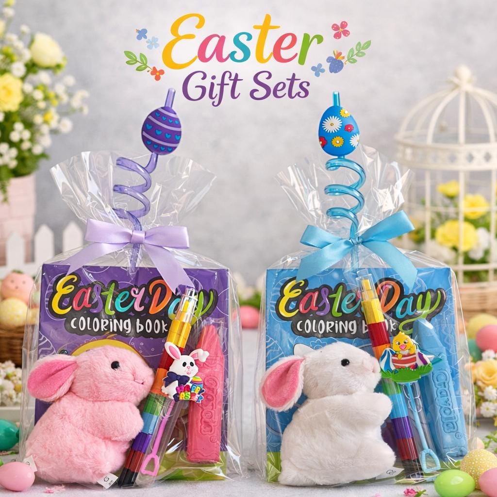 Easter Gift Set for Kids | Easter Basket Stuffer | Bunny Plush  Kit | Easter Party Favor | Kids Easter Activity Gift Bag