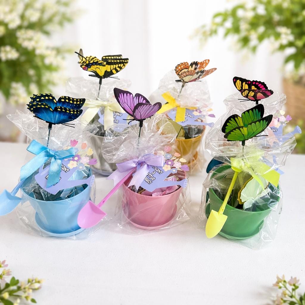 Mini Plant Garden Kit for Kids | DIY Plant Growing Kit | Kids Garden Party Favor | Classroom Activity | Spring Craft Gift